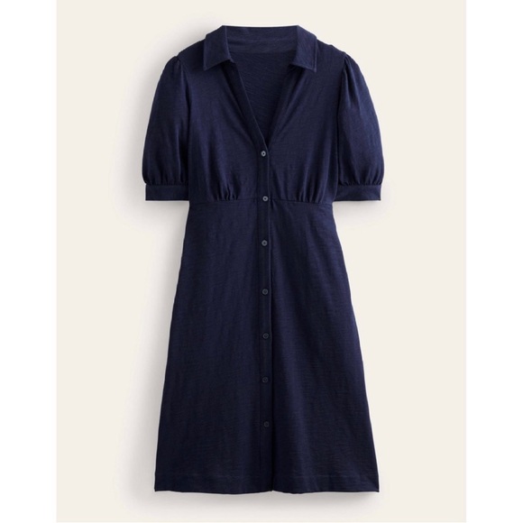 NWT Boden Button Up Mini Tea Dress - Navy - 2R - Picture 1 of 4